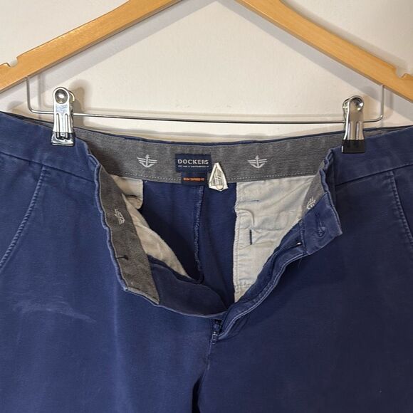 Dockers Men’s Slim Tapered Fit Chino Dress Pants - Blue, Size 33x30 - Picture 5 of 10